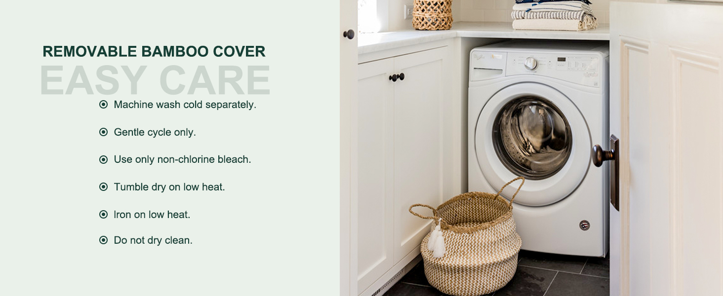 REMOVABLE BAMBOO COVER EASY CARE