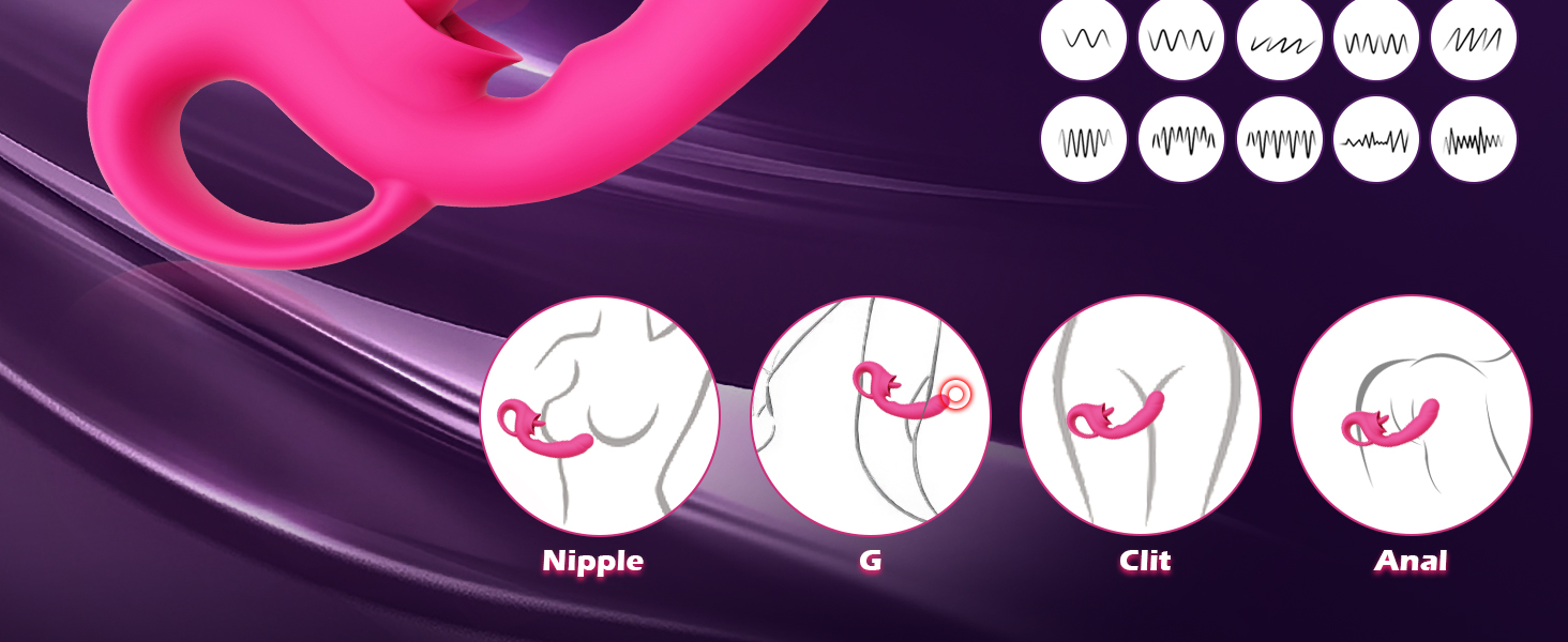The vibrator comes with 10 tongue vibrating modes that can stimulate the anal and ear and so on.
