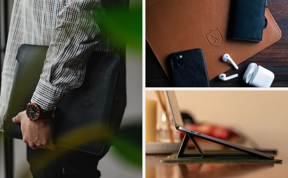 Xclusive PU Leather Laptop Sleeve Case 13 inch with Mouse