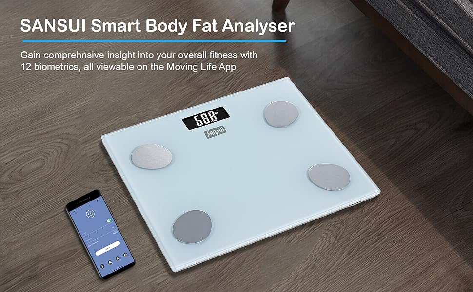 Sansui Smart Bluetooth Body Fat Analyser, Body Composition Weighing