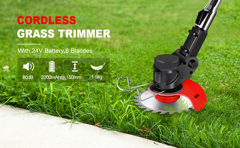 Conentool 24V Cordless Grass Strimmer, Foldble Battery Trimmers, 2 *