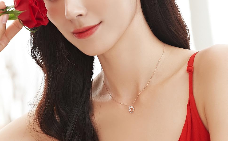 Amazon | [FANCIME] ネックレス レディース K18 ピンクゴールド