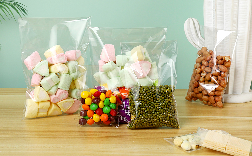 Clear Resealable Cellophane Bag,100 PCS Small Self Seal Adhesive Bags