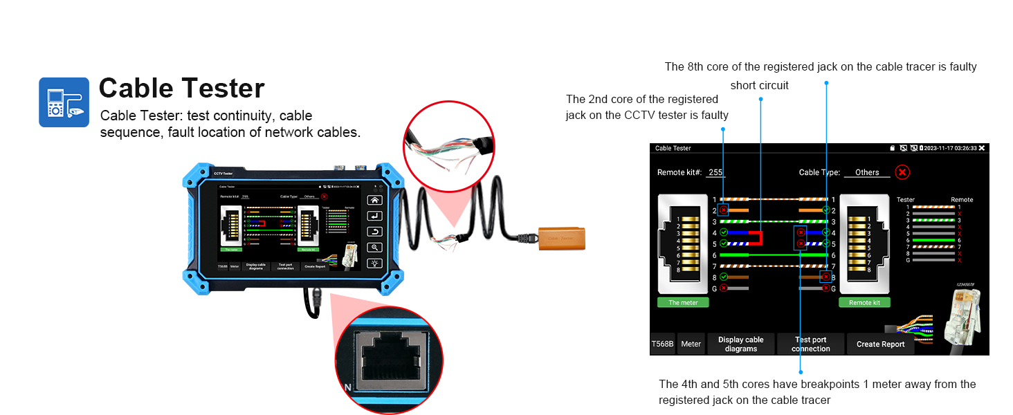 ip camera tester with poe cctv tester ip analog camera tester rsrteng camera tester IPC-5200 Plus