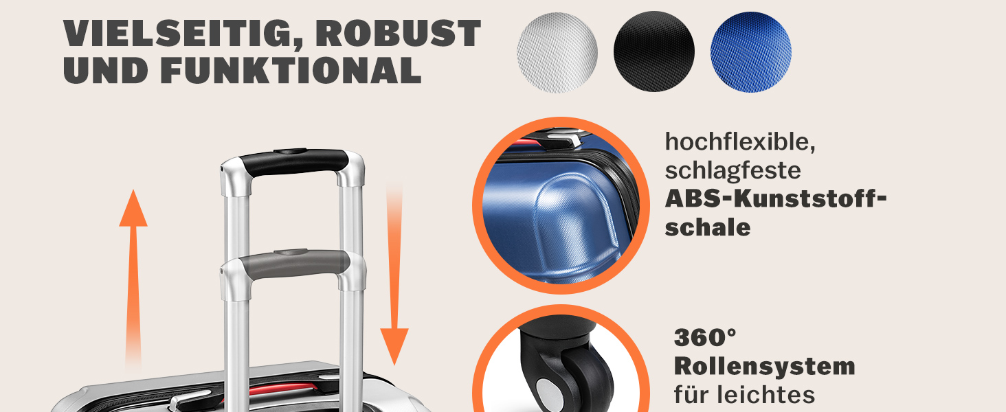 Monzana Kofferset Reisekoffer S-M-L-XL ABS Hartschalen Gel-Griffe 4 Rollen Navy
| Monzana Kofferset 4 Rollen Schloss Fü 5b3fefdc 8468 4225 857c 20a616e1d436. CR0,0,1464,600 PT0 SX1464 V1