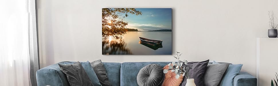 Amazon.com: the stream design Lake Landscape Canvas Wall Art