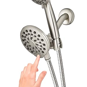 XPB-139E-769ME Brushed Nickel Dual Shower Head Push Button