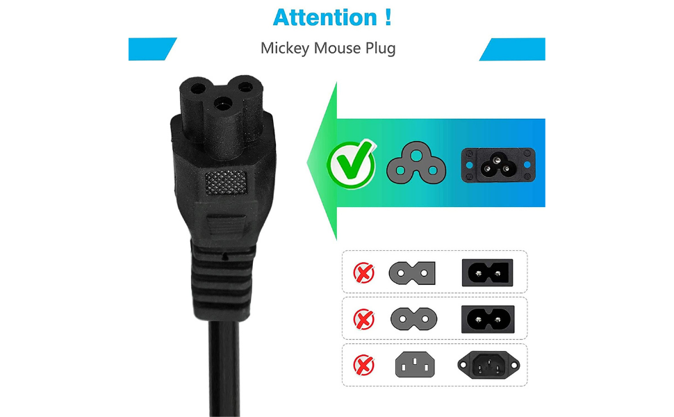 Storite 1.5M Black 3 Pin Laptop Power Cable Universal Replacement for Laptop Charger Adapter