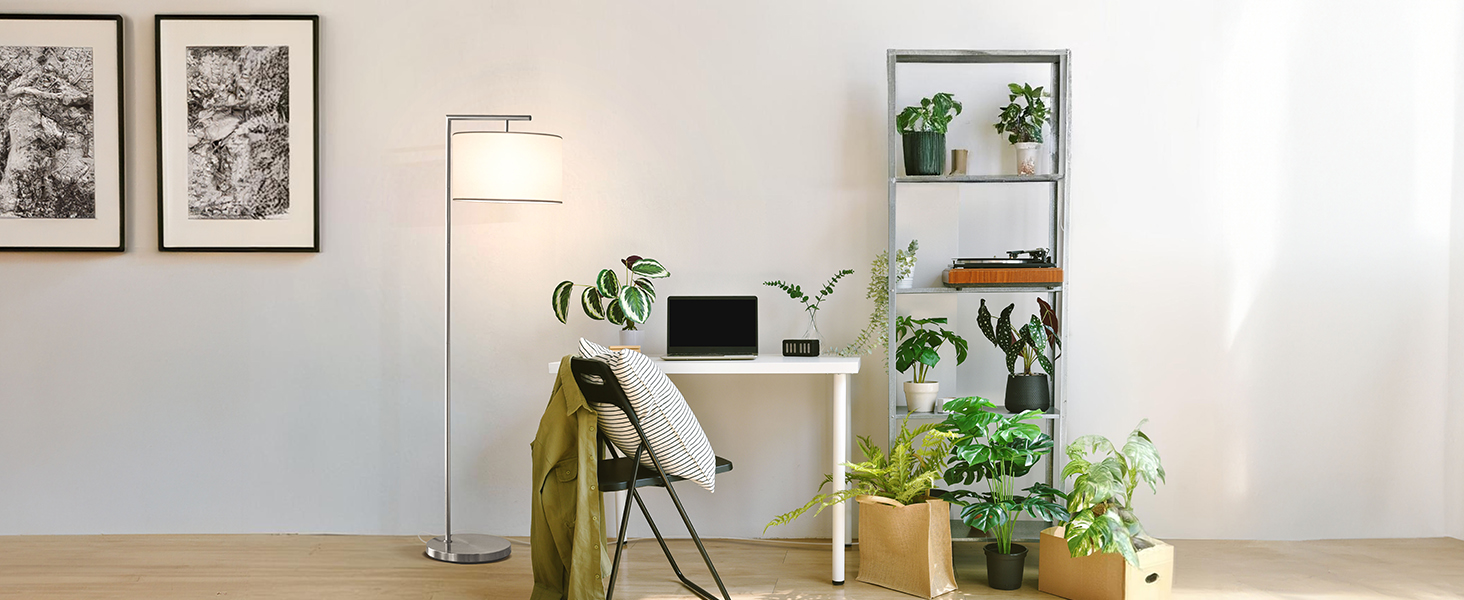 led floor lamp office shade living room silver minimalistic slim reading modern bedroom standing