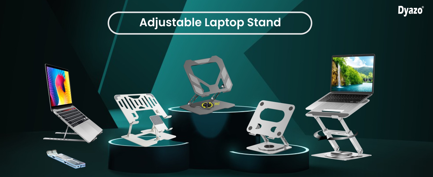 Dyazo 2 in 1 Adjustable Laptop Stand with Mobile Holder | Ergonomic, Foldable & Ventilated Riser Fits Upto 15.6 Inch Laptops | Compatible for MacBook, HP, Dell, Acer, Lenovo & Other Notebooks 39 laptop stand & MOB v