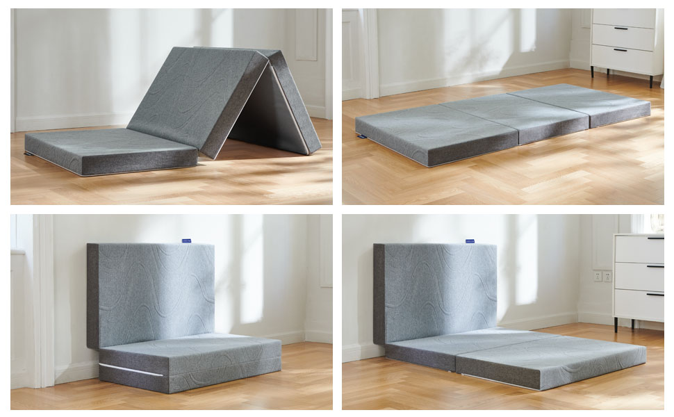 IYEE NATURE Tri Folding Mattress, 4 inch Queen Size