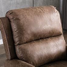 CANMOV Recliner Chair, Arm Chair Push Back Recliner with Rivet Decoration, Cholocate 