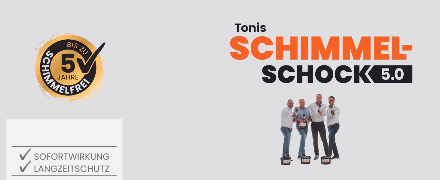 Tonis SCHIMMELSCHOCK 5.0 Antimikrobielle Spezialfarbe zur Schimmelbekämpfung 4,5 Liter