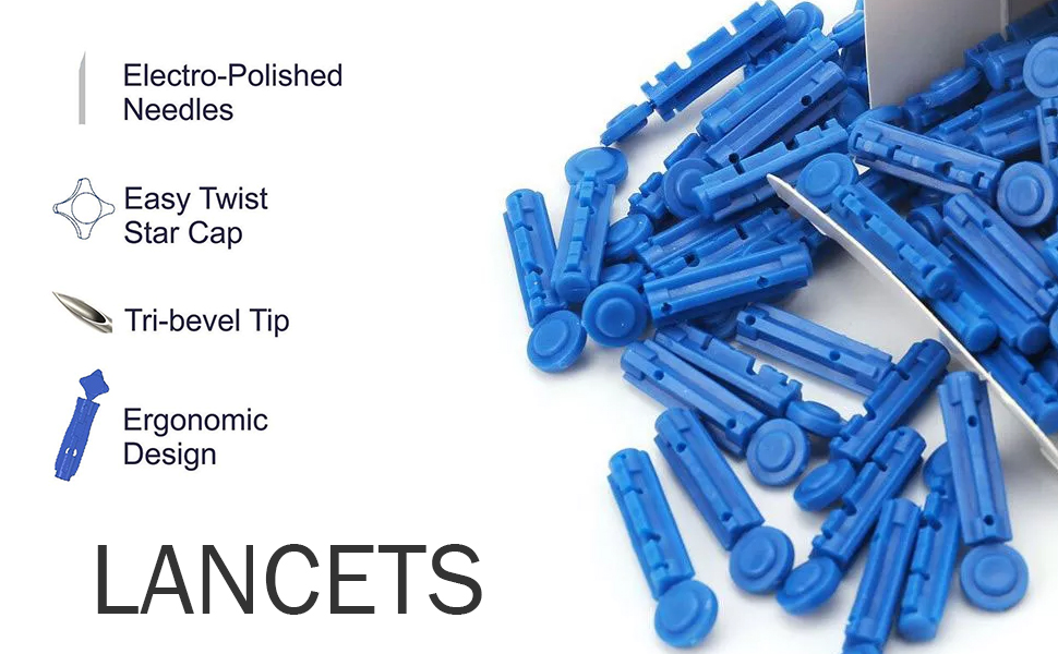 SMARTCARE Round Lancet Needle Precision Pack of 300 for Accurate and