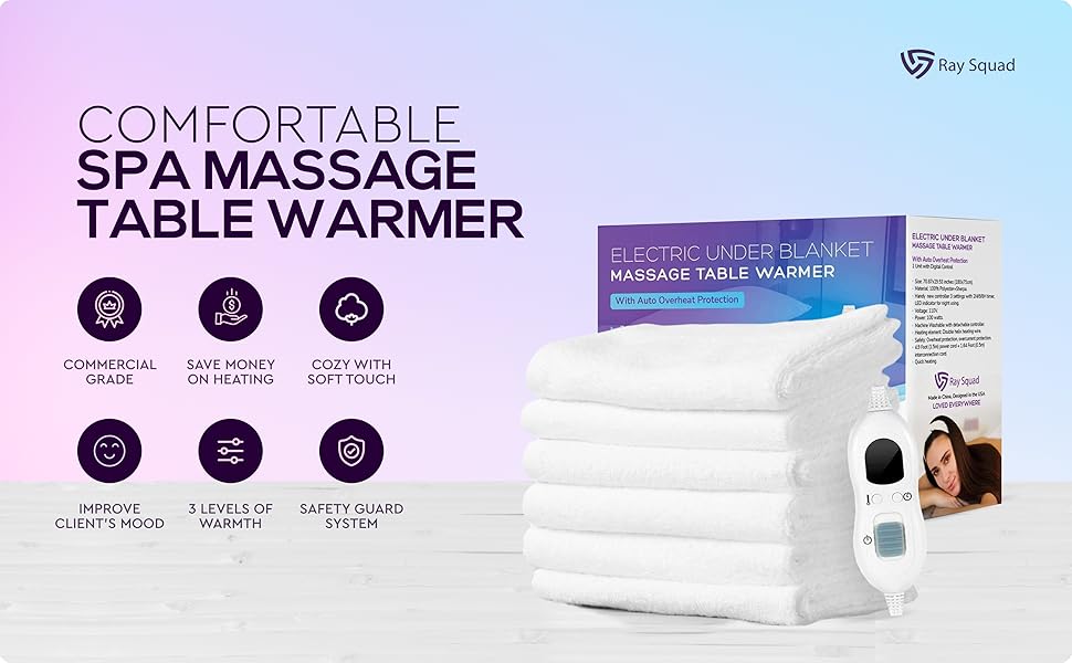 (71” X 30”) RS Deluxe Fleece Massage Table Warmer Heating Pad Massage