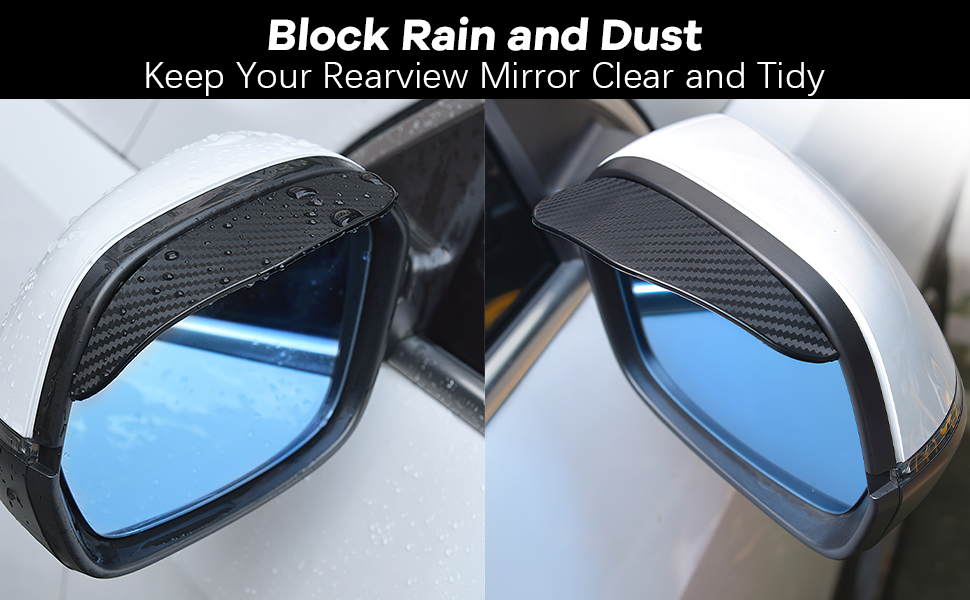 4Pcs Side Mirror Rain Guard, Car Rear View Mirror Rain Visor Smoke