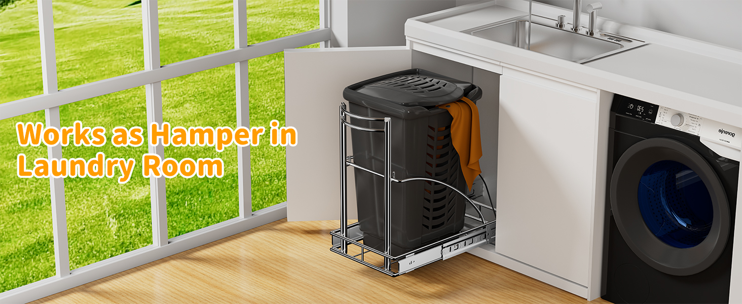 pull out trash can under canbinet