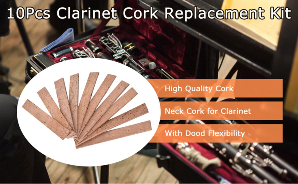 10pcs Neck Joint Cork Sheet Instrument Repair Accessories