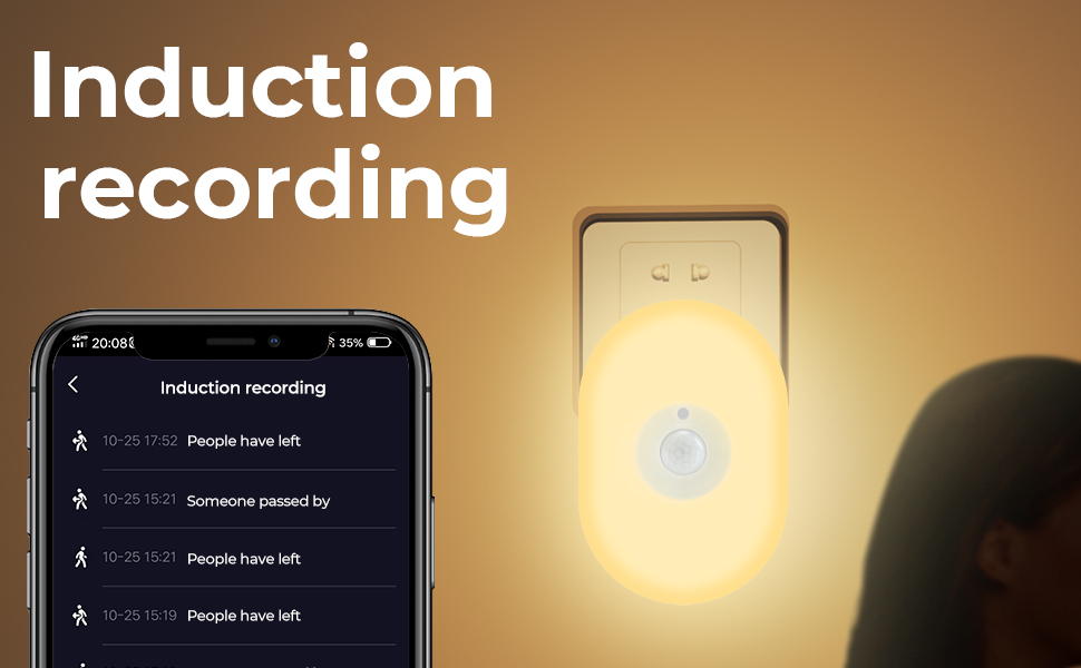 YIFAN Plugin Motion Sensor Night Light, WiFi Rechargeable Sensor LED