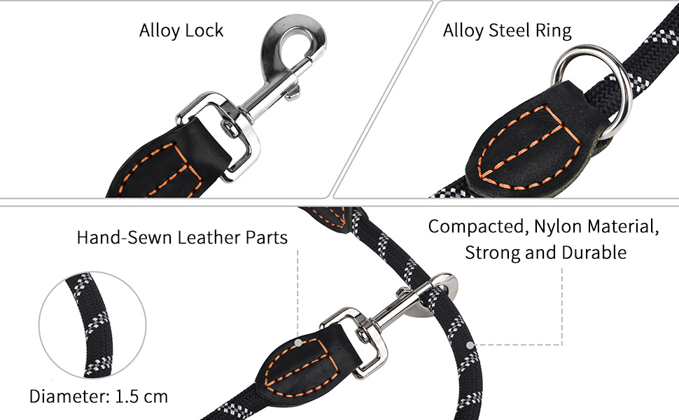 SYCozupy Double Dog Lead, Adjustable DoubleEnded Lead for Dogs, Reflective Dog Leads for