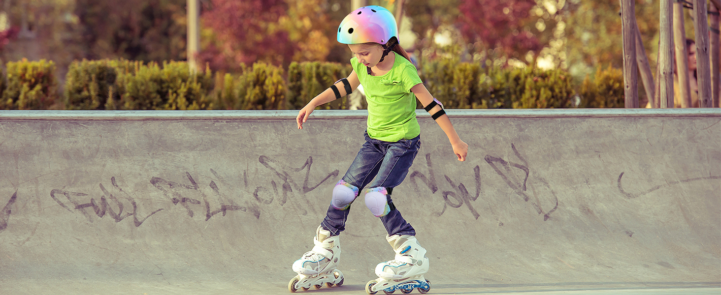 Basumee Kids Helmet and Pads Set Age 38 Years Kids Skateboard Helmet