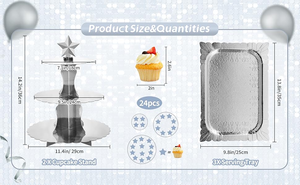 5 Pieces Dessert Table Display Set, DAFURIET Cupcake Stand