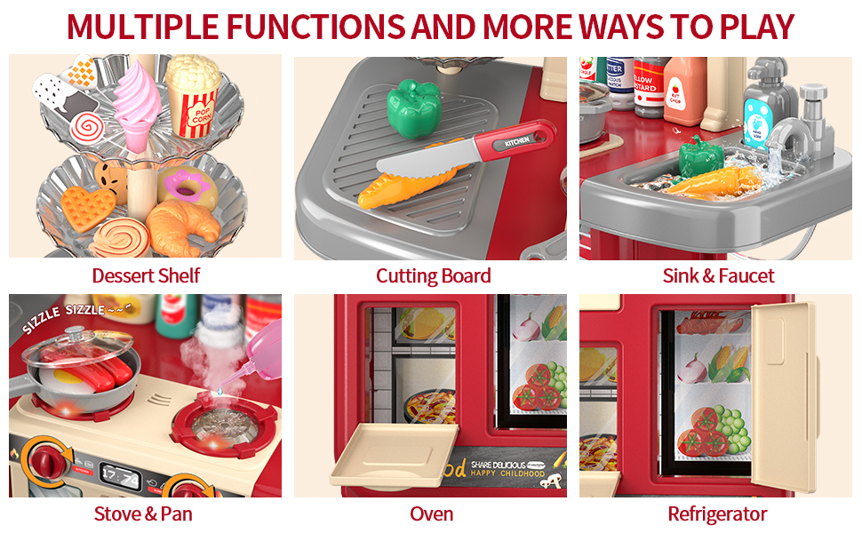 Lucky Doug Kitchen Playset RED