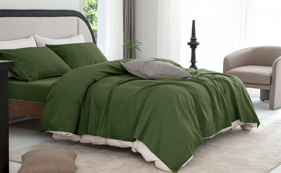 Talasily Linen Sheets Queen Linen Bed Sheet 4 Piece