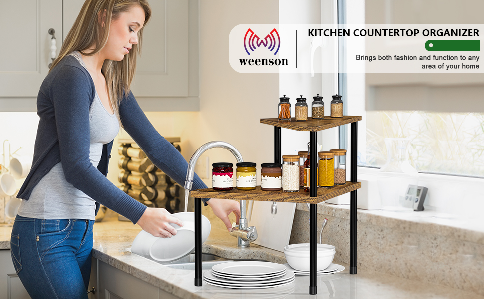 Weenson Kitchen Countertop Organizer Corner Shelf Kitchen