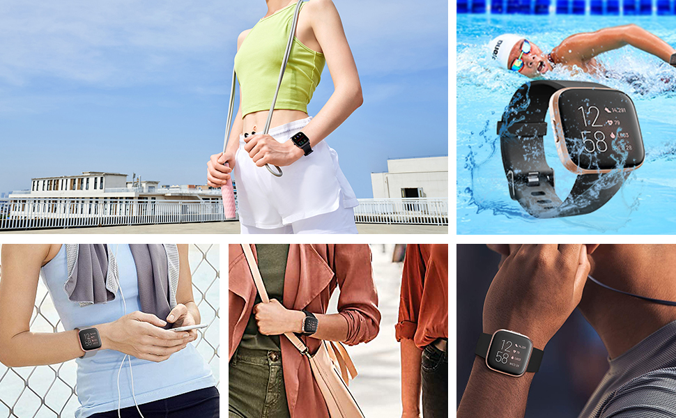 Dr.Sept 2 Pack Waterproof Bands Compatible with Fitbit