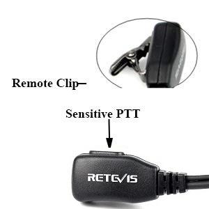 Retevis Acoustic Tube Ear Piece for Walkie Talkie,Compatible with Motorola CP100D CP185 CP200 CP200D GP300 GP2000 RDU4100 Mag ONE BRP40 A8 HYT TC610 Two Way Radio,2 Way Radio Earpiece with Mic(5 Pack) 15 Walkie Talkie Earpiece with Sensitive PTT