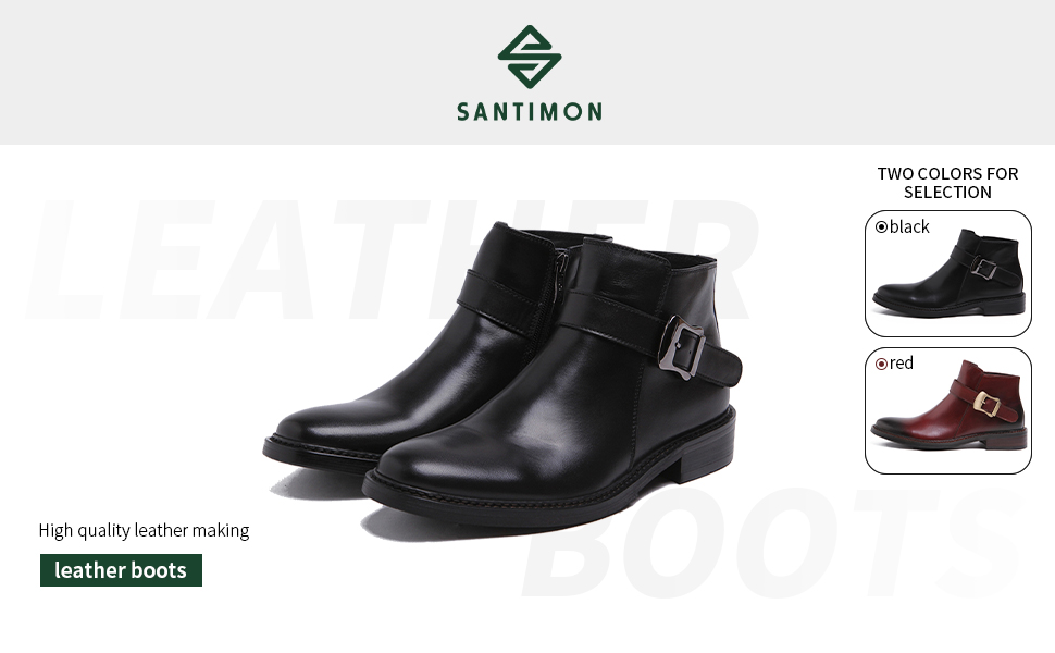 Amazon.com | Santimon Mens Chelsea Boos Dress Casual Genuine