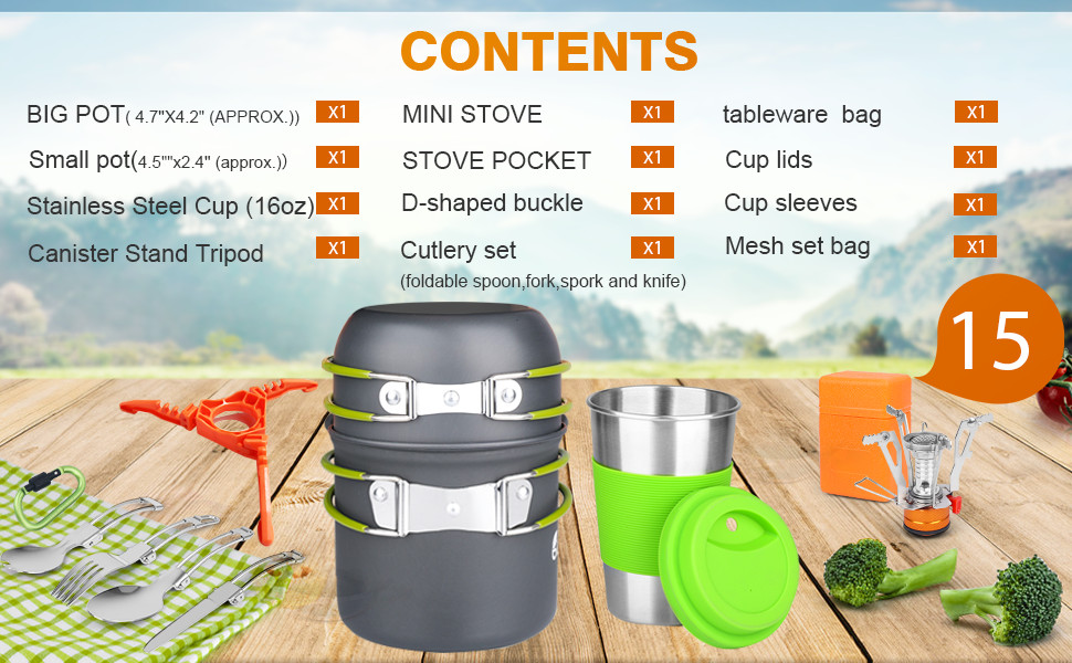 Bisgear Camping Cookware Portable Backpacking Stove