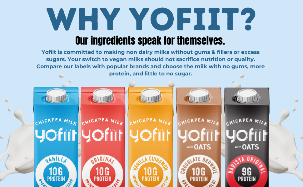 Yofiit Vanilla Unsweetened Non Dairy Milk 10x More