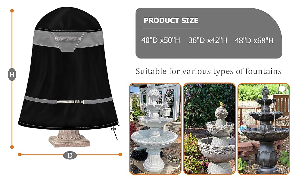 Garden Fountain Cover Oxford Waterproof Fountain Cover for