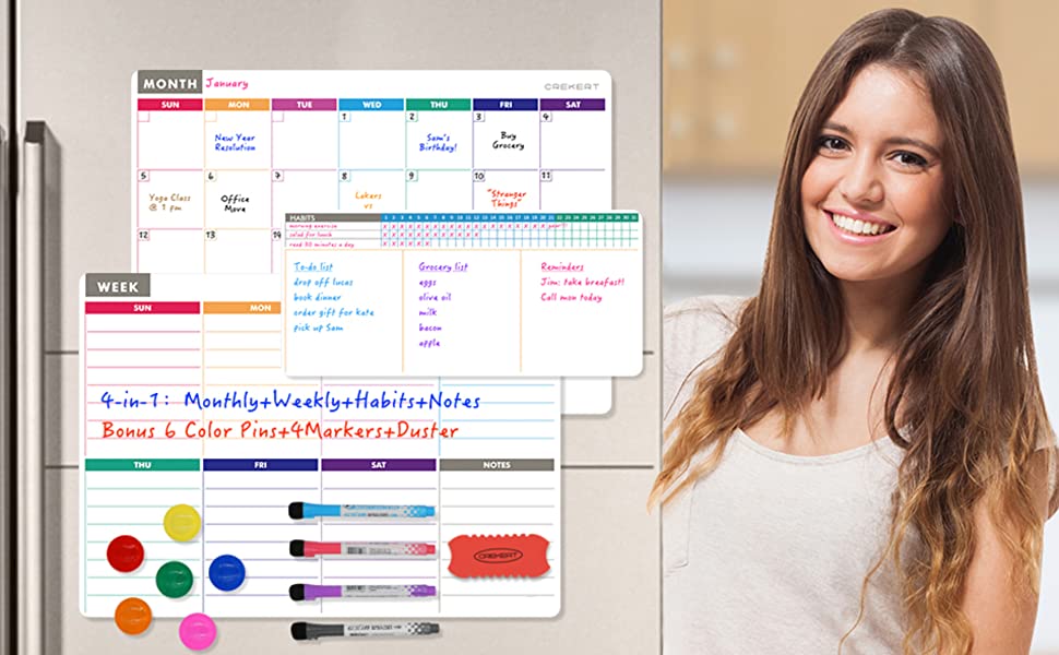 whiteboard calendar set fridge