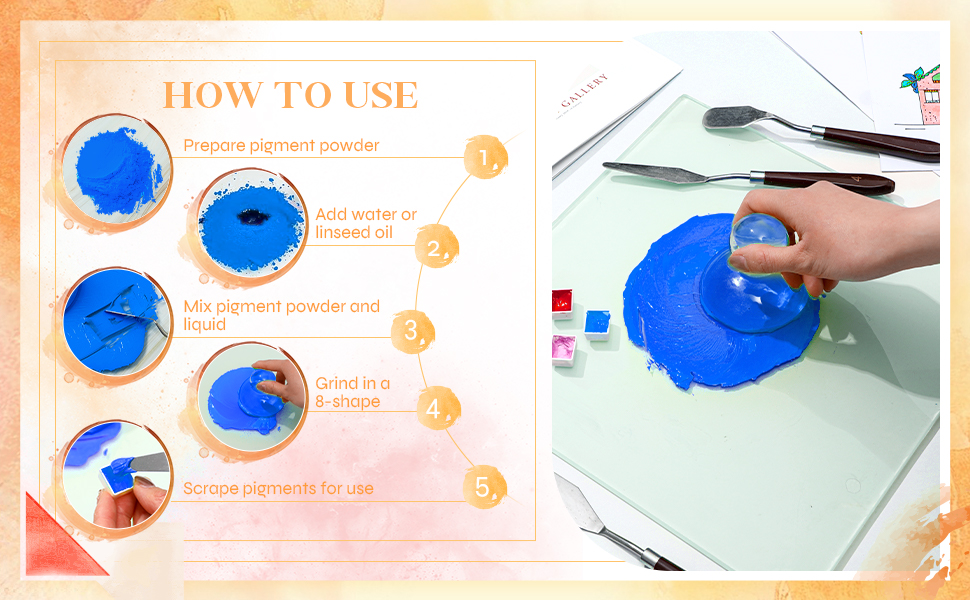 Nuanchu 109Pcs Watercolor Paint Muller Set, Watercolor