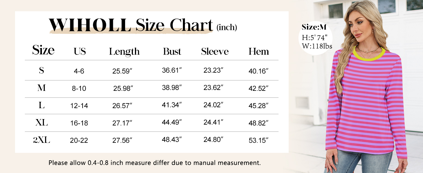 Womens Long Sleeve Striped Shirts