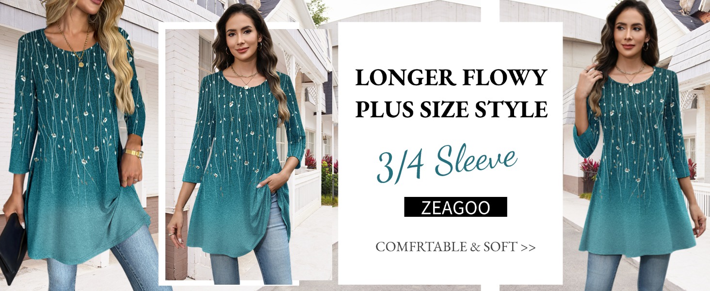 Tunic Design Loose Style, Great for Plus Size Ladies, Pregnant Women