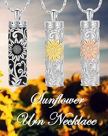 Sunflower urn necklace