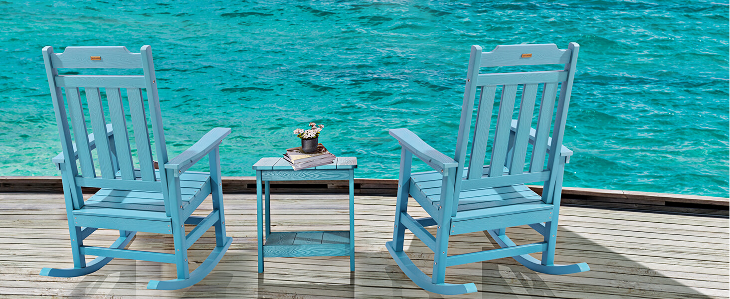 hOmeQomi Rocking Chairs Set of 2, All Weather Resistant