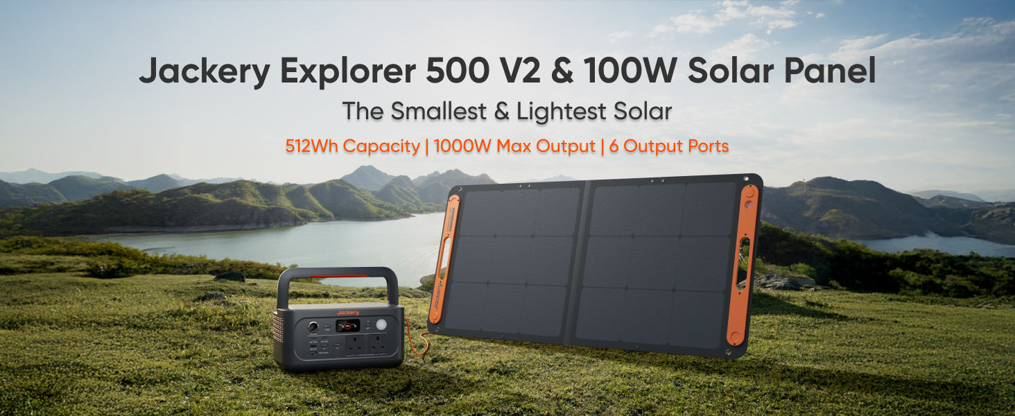 Black portable power station device shown from multiple angles, displaying ports and control interface.