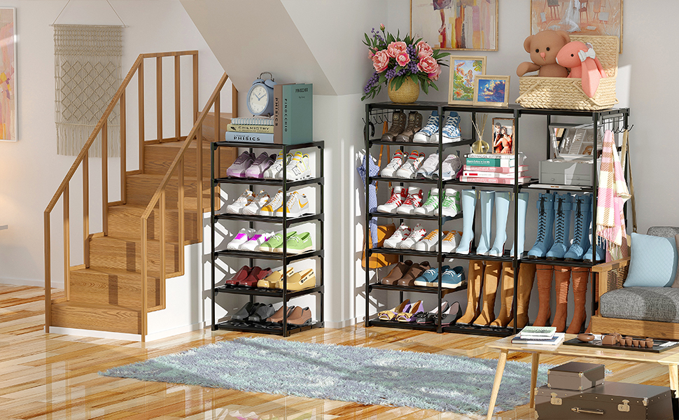 Huolewa Shoe Rack Organizer Storage, 4 Row 9 Tier Large
