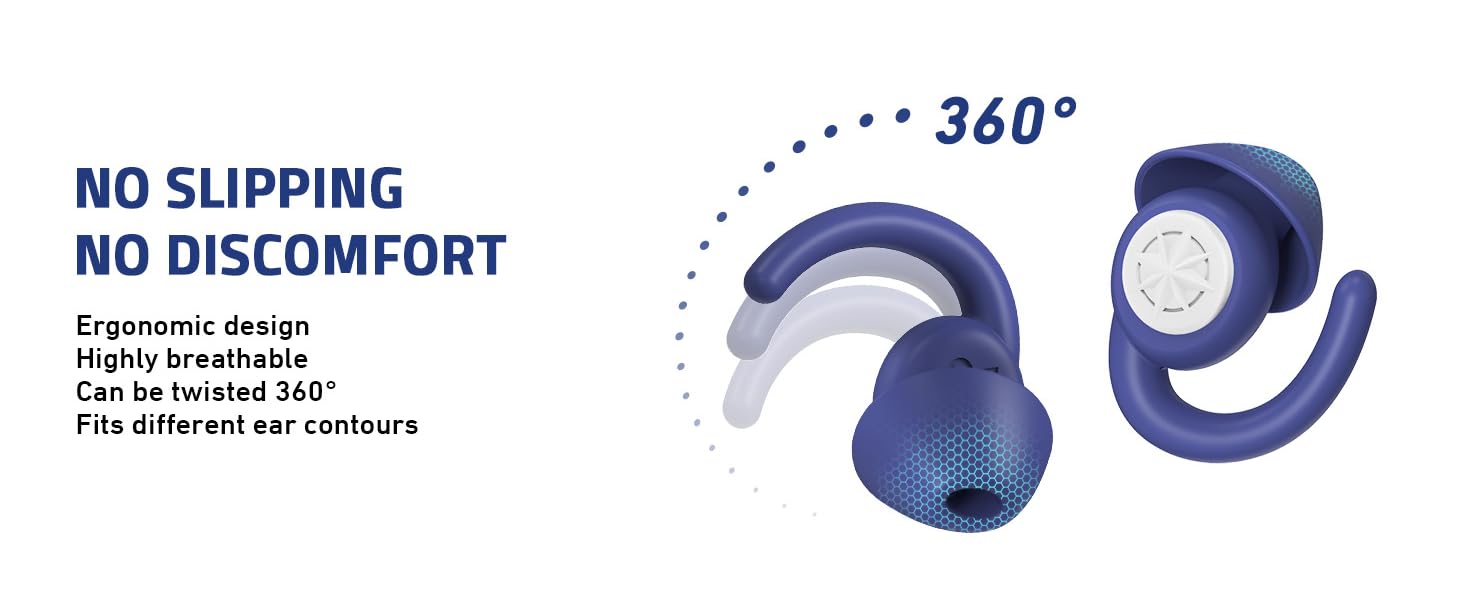 Ear Plugs for Sleeping 2 Pairs,Noise Reduction NRR 33dB Ear Plugs for