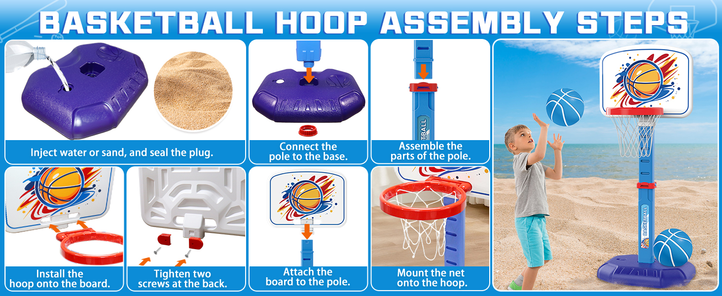Outdoor basketball hoop for toddlers