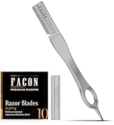 Facón Beard Razor for Men - Professional Beard Shaping Tool Grooming Kit with 11 Replacement Blad...
