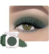 FeiCuiYun Single Matte Eye Shadow Palette Makeup, Forest Green Matte Eyeshadow for Women, Monochr...