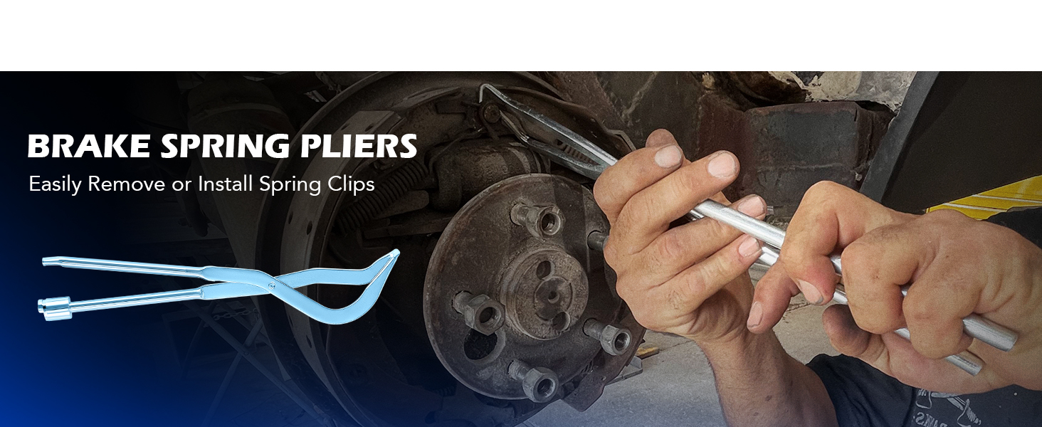 OMT Drum Brake Tool Kit, 3 Piece Drum Brake Adjustment Tool Set with Brake Spring