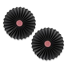 50th Birthday Decorations for Women hanging paper fans black 50th birthday decorations for her