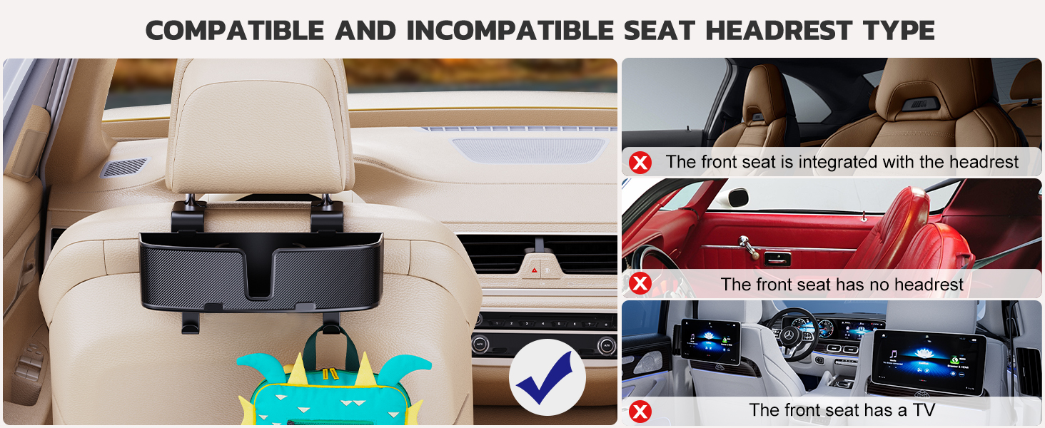 Car Headrest Cup Holder for Back Seat Organizer 